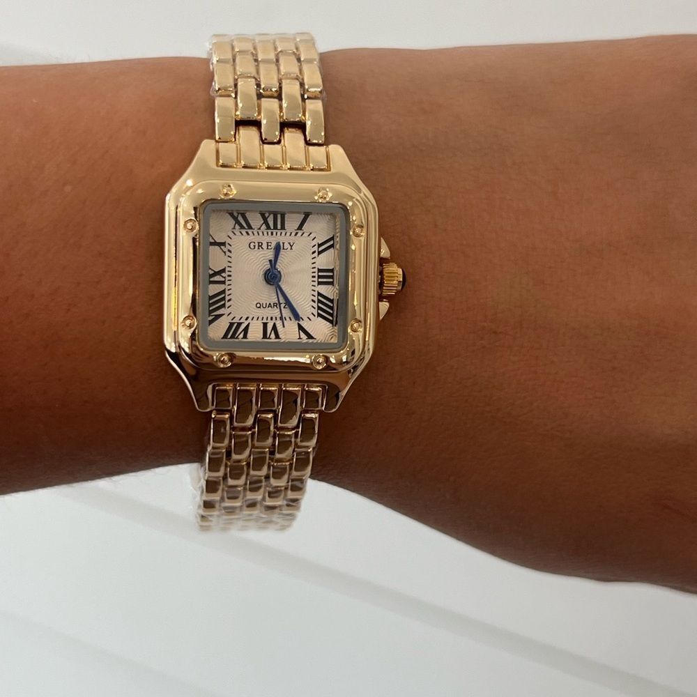 Panthere Classic Stainless Steel Gold Square Watch - Timeless Sophistica… - Picture 6 of 16